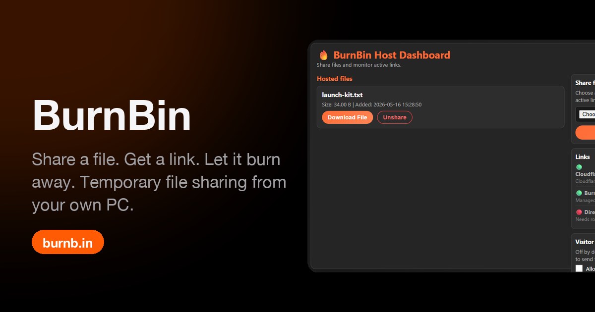 BurnBin screenshot